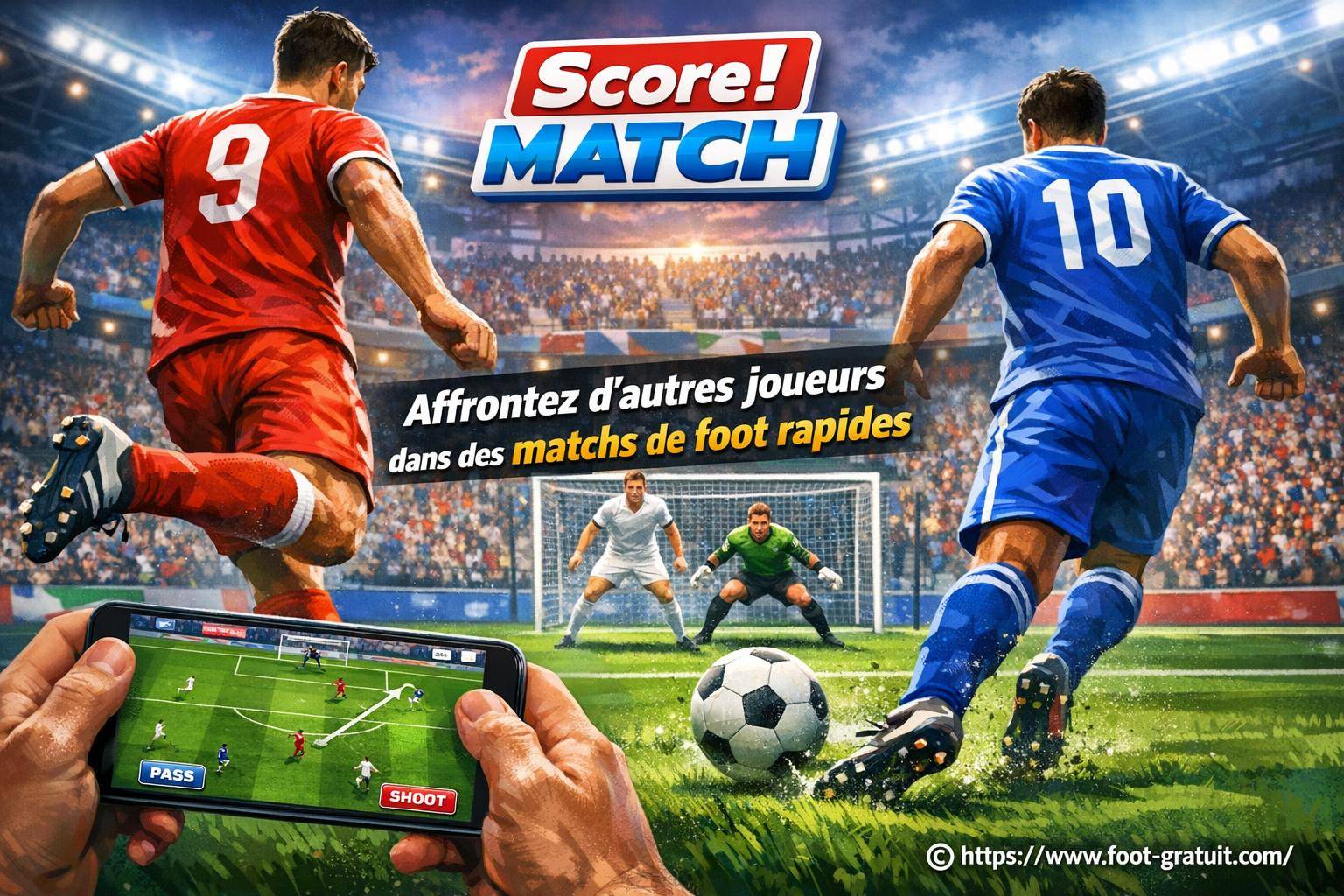 Score! Match : affrontez d’autres joueurs dans des matchs de foot rapides